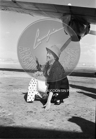 llegada de Gloria Swanson a Barajas