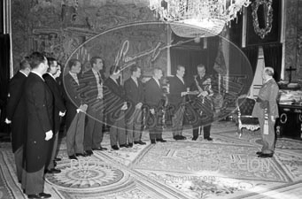 Franco recibe en audiencia a una Comisión de la Junta Directiva del Club Náutico de Madrid