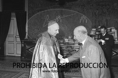 Audiencia de Franco al Cardenal Herrera Oria