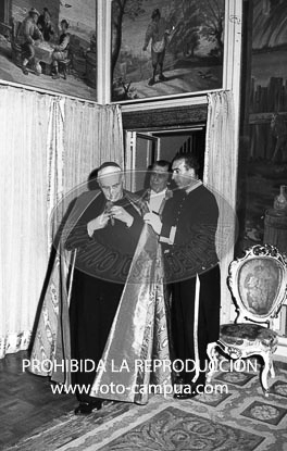Audiencia de Franco al Cardenal Herrera Oria