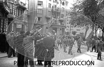 Entrada de los nacionales en Bilbao