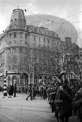 Toma de Barcelona por el Ejército Nacional, calles de Barcelona