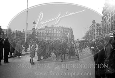 Toma de Barcelona por el Ejército Nacional, calles de Barcelona