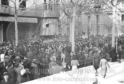 Toma de Barcelona por el Ejército Nacional, calles de Barcelona