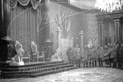 Toma de Barcelona por el Ejército Nacional, calles de Barcelona. Palacio de Pedralbes