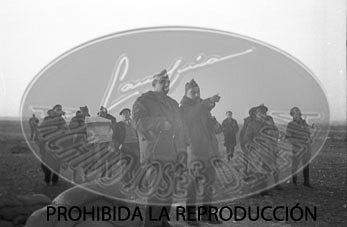 Franco con Davila en el frente de Teruel