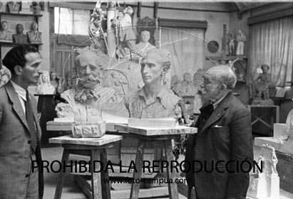 Mariano Benlliure en su taller