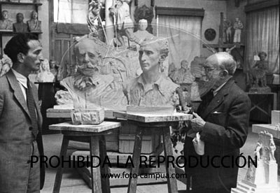Mariano Benlliure en su taller