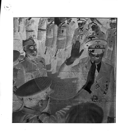 Reproducción foto de Hitler con Franco en Hendaya