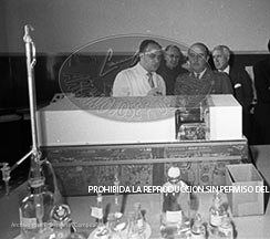 Franco en la facultad de farmaciia de la Universidad de Barcelona.