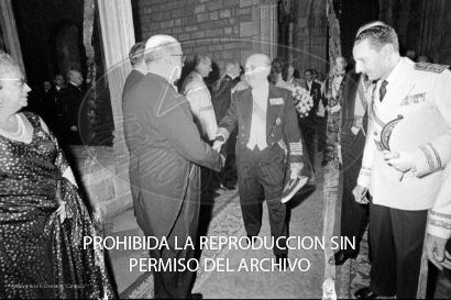 Cena en honor de Franco Ayuntamiento Barcelona.