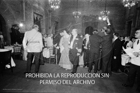 Cena en honor de Franco Ayuntamiento Barcelona.