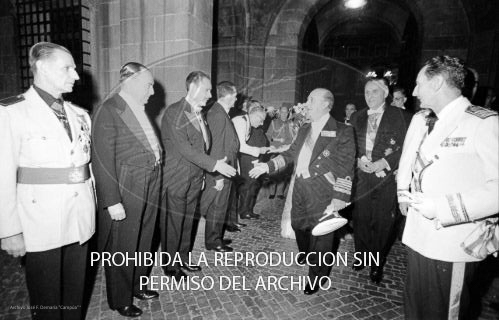 Cena en honor de Franco Ayuntamiento Barcelona.