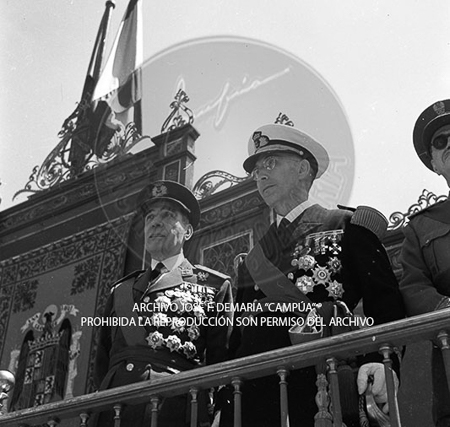Visita del <presidente de Portugal a España, 1953