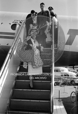 llegada de Gloria Swanson a Barajas