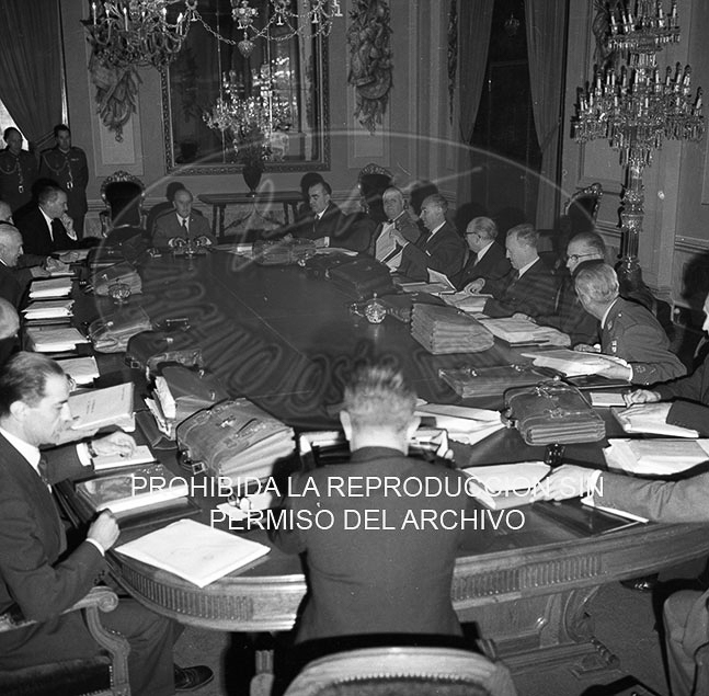 Consejo de Ministros en el Palacio de Pedralbes, mayo 1960