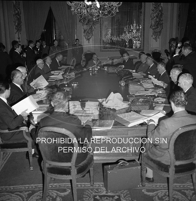 Consejo de Ministros en el Palacio de Pedralbes, mayo 1960