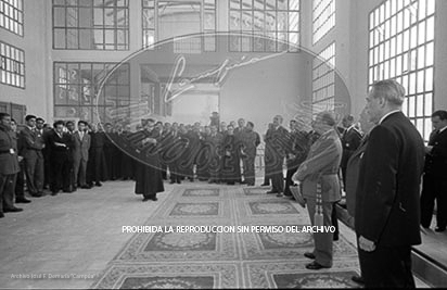 Franco en la facultad de farmaciia de la Universidad de Barcelona.