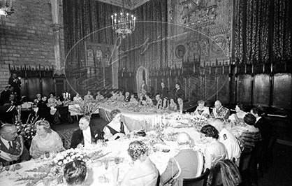 Cena en honor de Franco Ayuntamiento Barcelona.