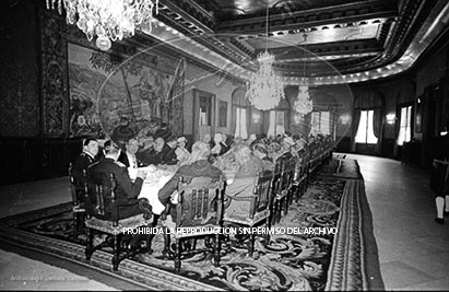 Cena en Pedralbes ofrecida a las autoridades de la ciudad de Barcelona