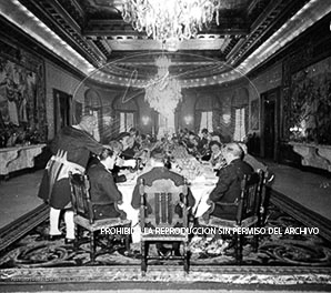 Cena en Pedralbes ofrecida a las autoridades de la ciudad de Barcelona